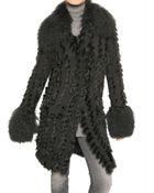 Dolce & Gabbana Mongolia,rabbit Fur and Wool Knit Coat - Lyst