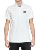 Dolce & Gabbana Ribbed Collar Pique Cotton Polo - Lyst