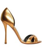 Edmundo Castillo 110mm Metallic Calfskin Dorsay Sandals - Lyst