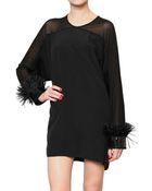 Givenchy Ostrich Feather Crepe Dress - Lyst