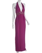 Notte By Marchesa Fuschia Silk Long Halter Evening Dress - Lyst