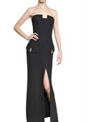Versace Viscose Cady Long Dress - Lyst