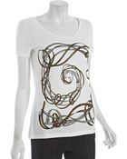 Gucci White Cotton Logo Graphic T-shirt - Lyst