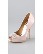 Badgley Mischka Lissa Satin Pumps - Lyst