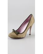 RED Valentino Satin Pumps with Bow - Lyst
