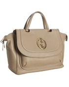 Gucci Camel Leather Top Handle Tote - Lyst