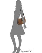 Saint Laurent Brown Leather Trim Canvas Chyc Shoulder Bag - Lyst