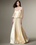 Halston Heritage Pleated Silk Dress - Lyst