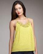 Milly Beaded Halter Top - Lyst
