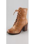 Steven By Steve Madden Whit High Heel Combat Booties - Lyst