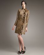 Valentino Leopard-print Leather Coat - Lyst