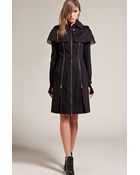 McQ by Alexander McQueen Cape Zip Coat in Black - Lyst