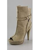 7 For All Mankind Raven Open Toe Booties - Lyst