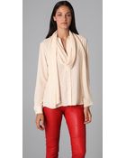 By Malene Birger Lonnie Blouse with Neck Tie - Lyst