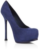 Saint Laurent Tribtoo Suede Pump - Lyst