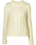 Topshop Knitted Aran Cable Jumper - Lyst