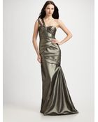 Ml Monique Lhuillier Lamé Mermaid Gown - Lyst