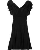 Zac Posen Pleated Silk-chiffon and Crepe Dress - Lyst