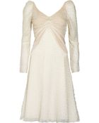 Zac Posen Appliqué Silk-paneled Dress - Lyst