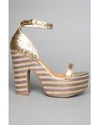 Jeffrey Campbell The Lick Shoe in Gold Glitter - Lyst