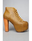 Jeffrey Campbell The Lita Weave Shoe in Mustard - Lyst