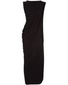 Rick Owens Slash Neck Maxi Dress - Lyst