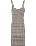 Hervé Léger Velvet-patterned Bandage Dress - Lyst