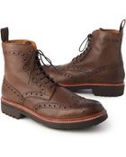 Grenson Chocolate Grain Fred Commando Boots - Lyst