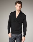Alexander McQueen Shawl-collar Knit Sweater - Lyst