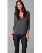 James Perse Boxy V Neck Top - Lyst
