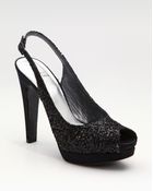 Stuart Weitzman Glitter Slingback Pumps - Lyst