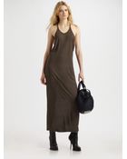 T By Alexander Wang Draped Racerback Maxi Dress - Lyst