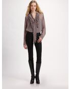 L'Agence Ruffled Crinkle Silk Blouse - Lyst