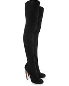 Alaïa Suede Thigh Boots - Lyst