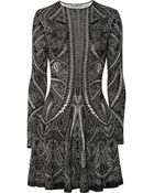 Alexander McQueen Knitted Silk and Wool-blend Intarsia Dress - Lyst