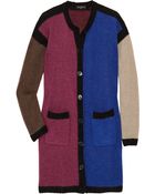 Etro Color-block Wool-blend Cardigan - Lyst