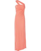 Halston Heritage One-shoulder Stretch-jersey Gown - Lyst