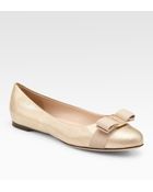 Ferragamo Patent Leather Bow Ballet Flats - Lyst