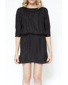 Sessun Three Quarter Sleeve Silk Dress - Lyst