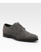 Boss Black Suede Wingtip Oxfords - Lyst