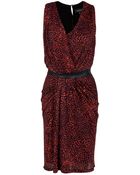 Saloni Sara Leather Waist Dress - Lyst