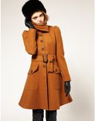 ASOS Collection Asos Fit and Flare Coat with Belt - Lyst