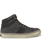Jimmy Choo Shearling Lined High Top Sneakers - Lyst