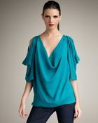 Haute Hippie Cold-shoulder Silk Blouse - Lyst