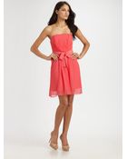 Zimmermann Ruched Silk Chiffon Dress - Lyst
