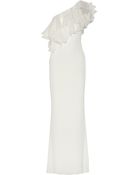 Notte By Marchesa One-shoulder Silk-crepe Gown - Lyst