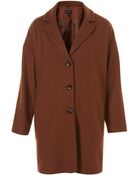 Topshop Faux Fur Collar Boyfriend Coat - Lyst