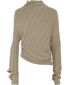 Alexander Wang Asymmetric Ribbed Cotton Sweater - Lyst