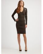 Nicole Miller V-neck Dress - Lyst