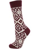 Topshop Aubergine Fairisle Ankle Socks - Lyst